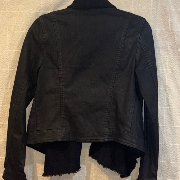 Free People Black Leather Jacket with Scarf Detail - Picture 6 of 6